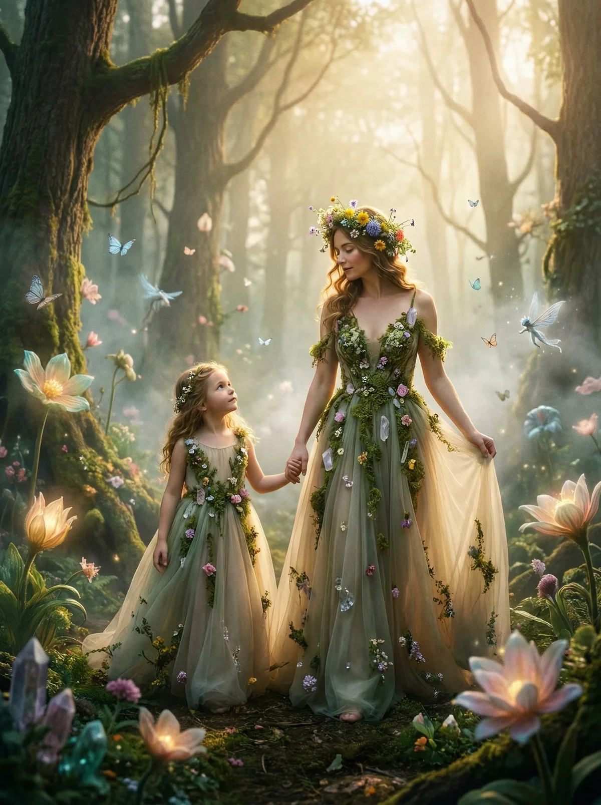 Мама и дочь в сказочном стиле