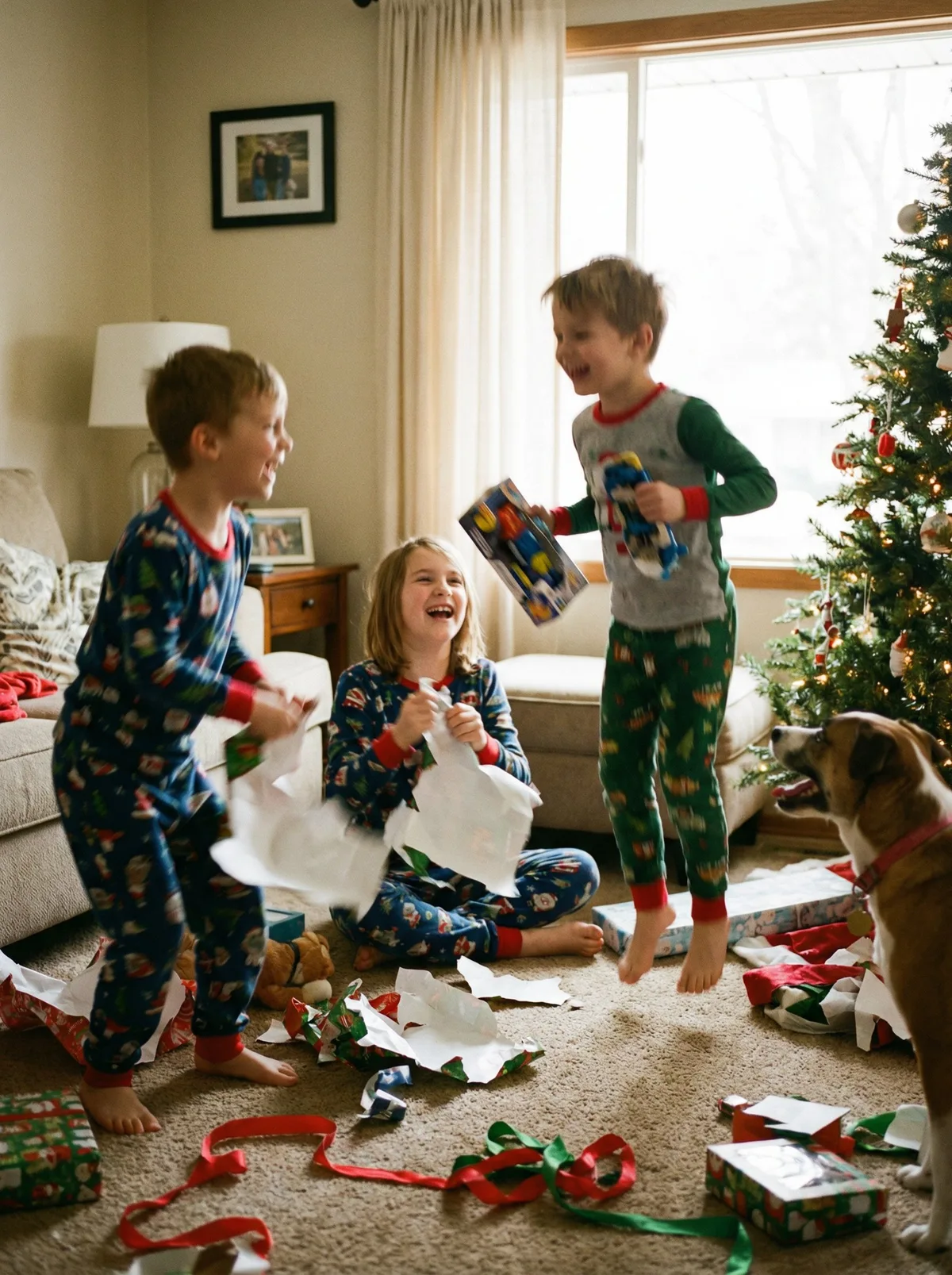 Дети открывают подарки