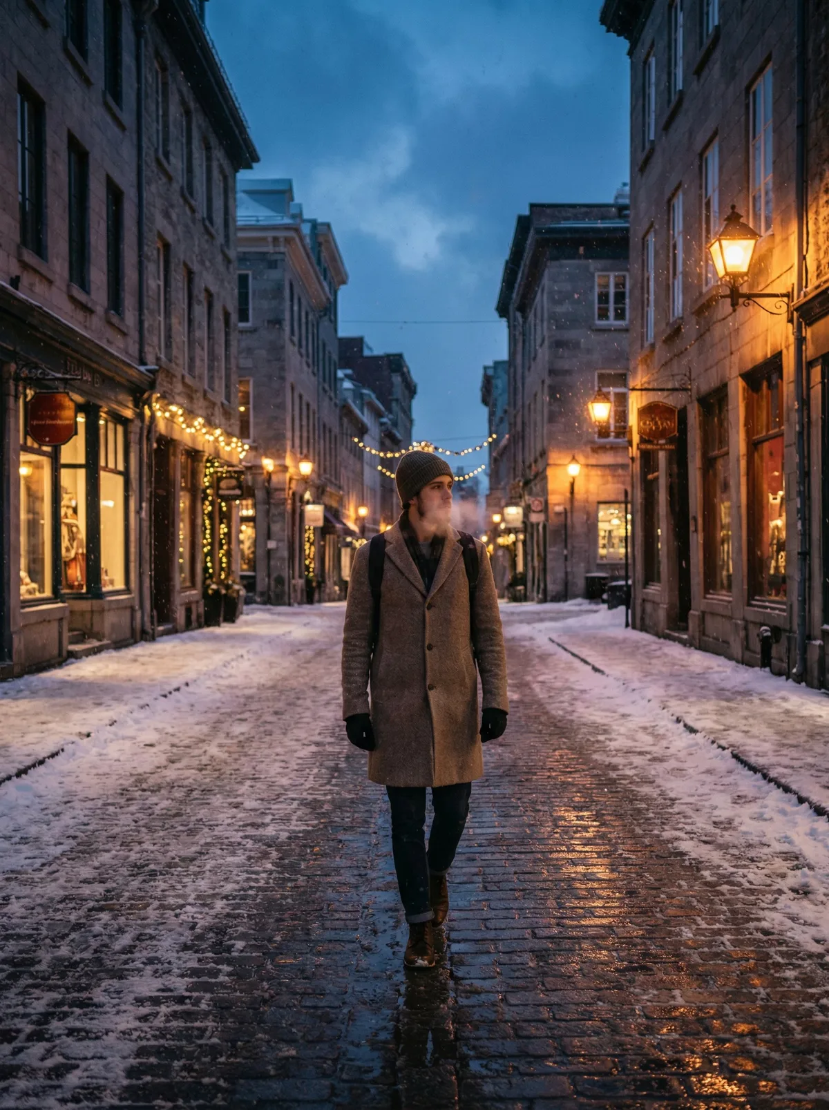 Человек на улице зимой