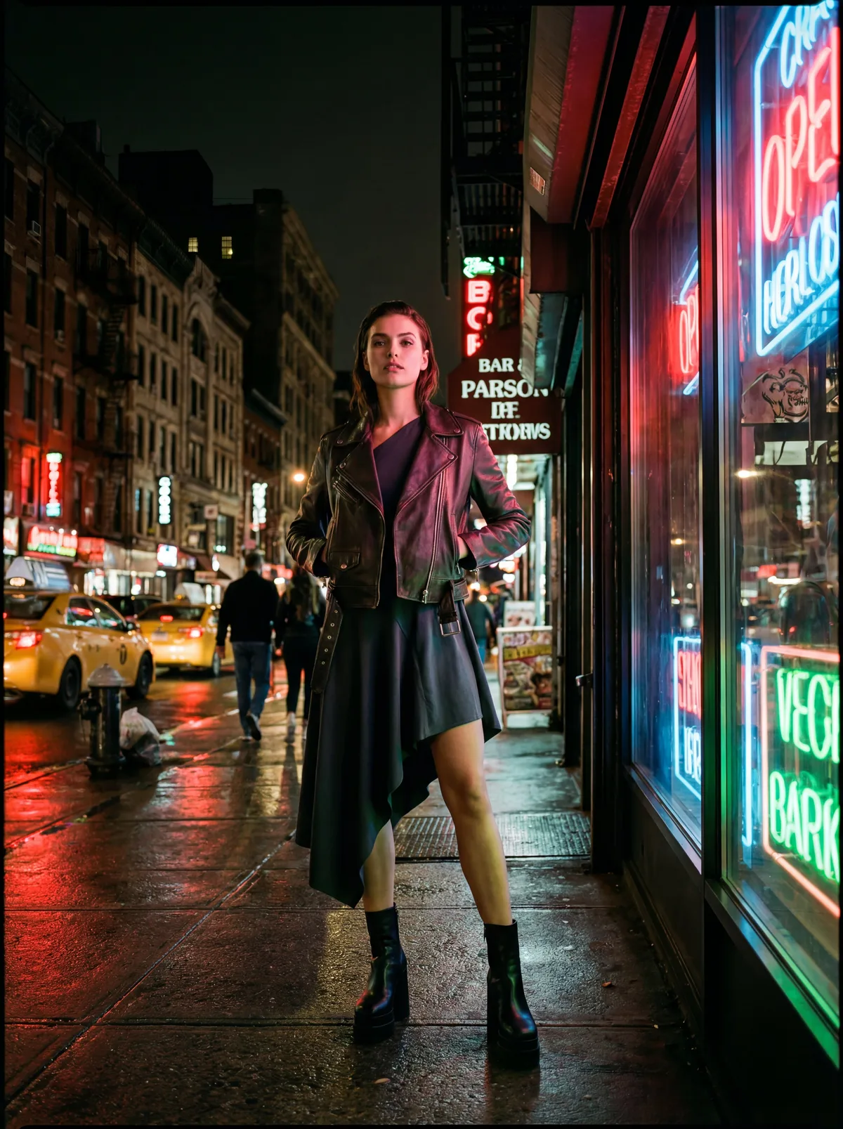 Модель на улице города