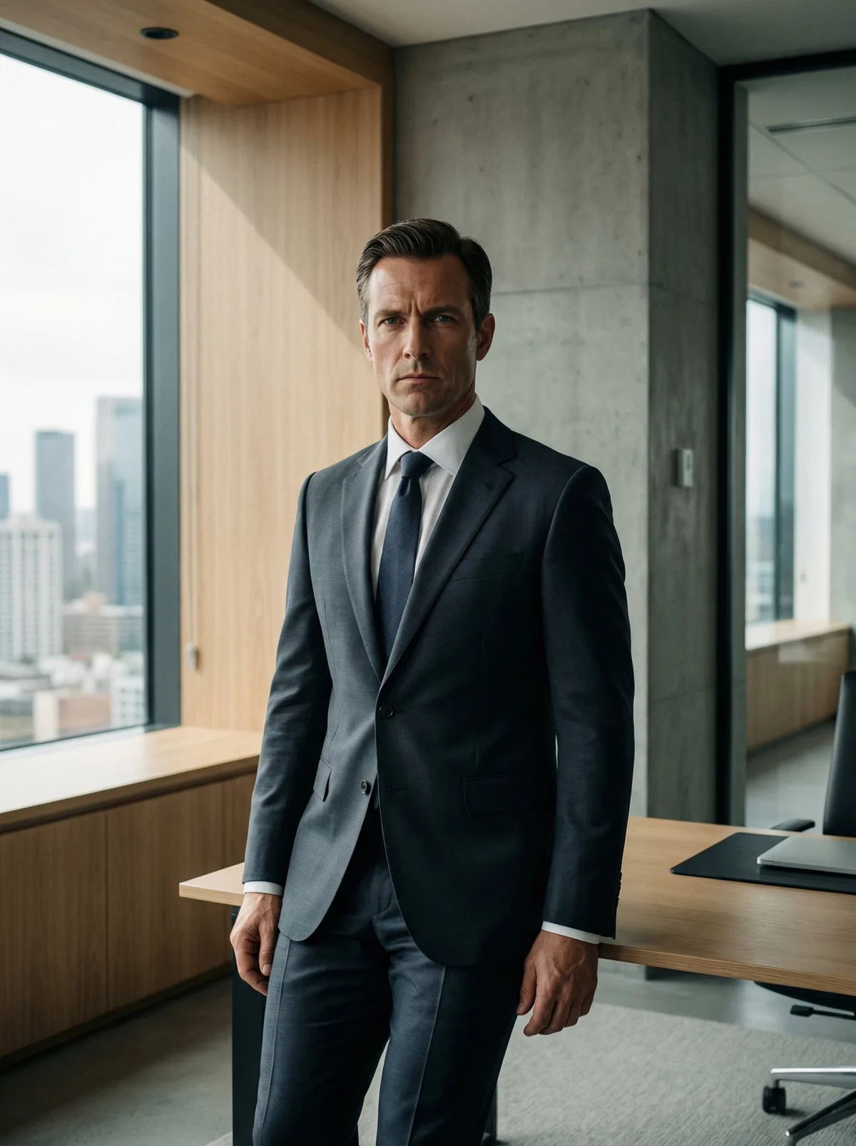 Уверенный мужчина в деловом костюме