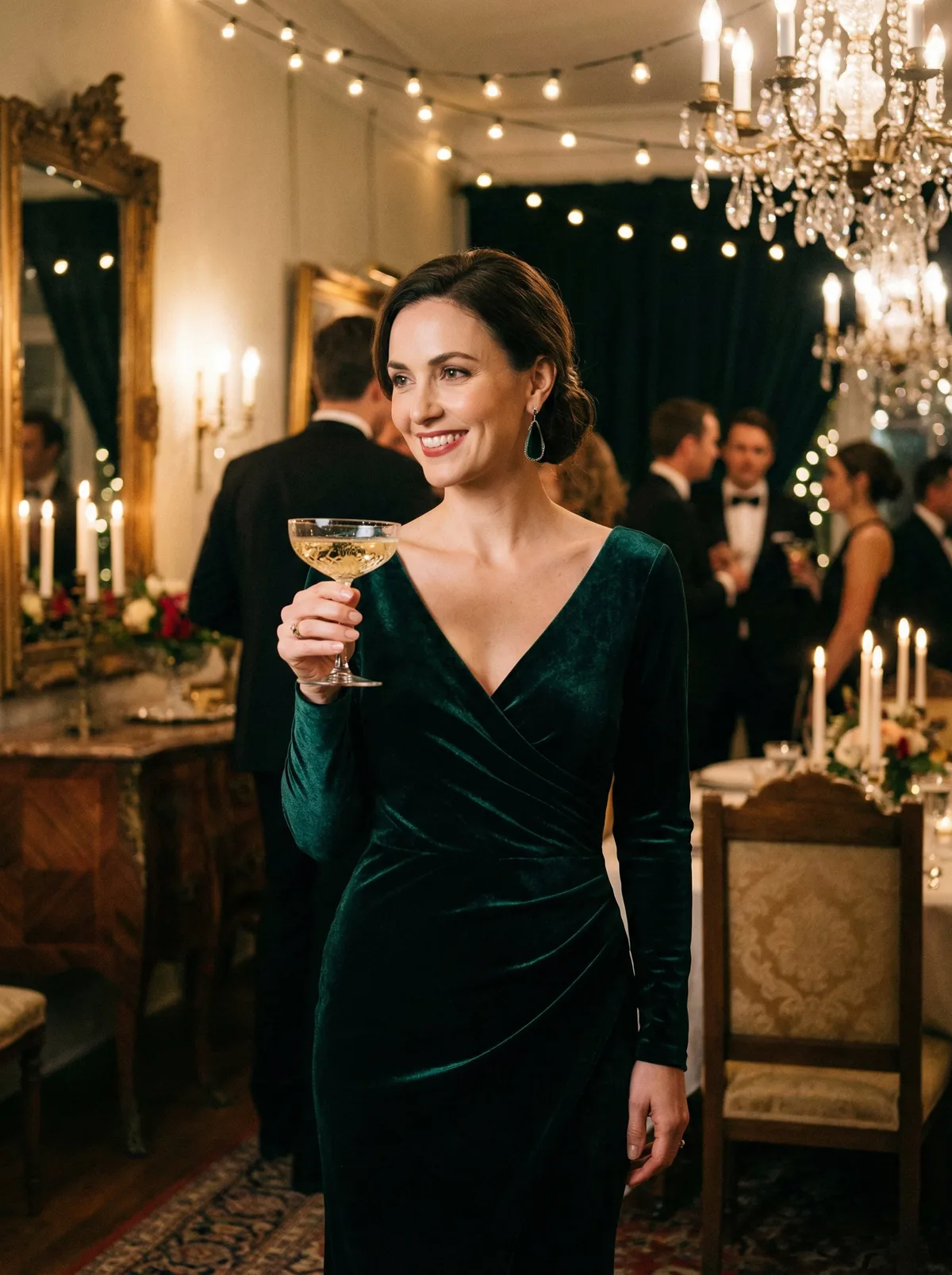 Девушка с бокалом шампанского