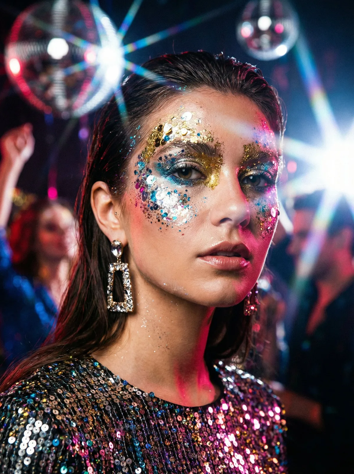 Портрет девушки с праздничным макияжем