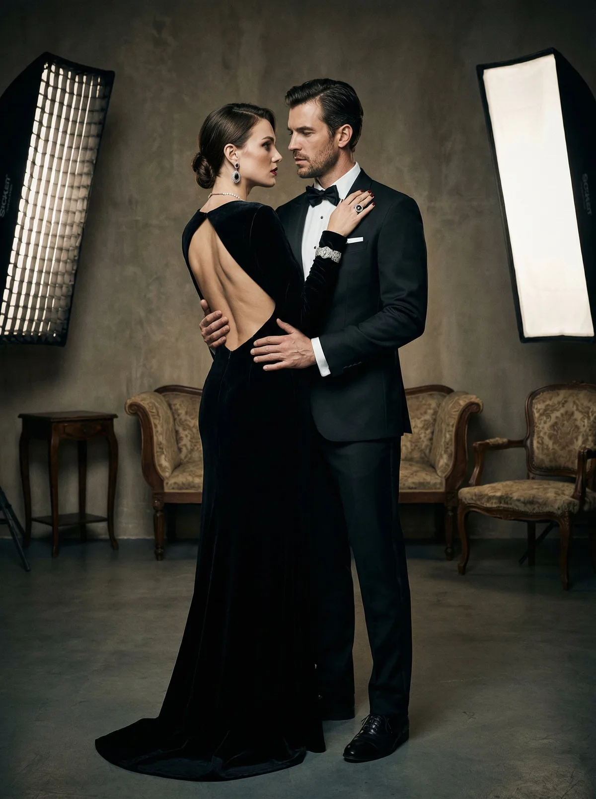 Пара в вечерних нарядах