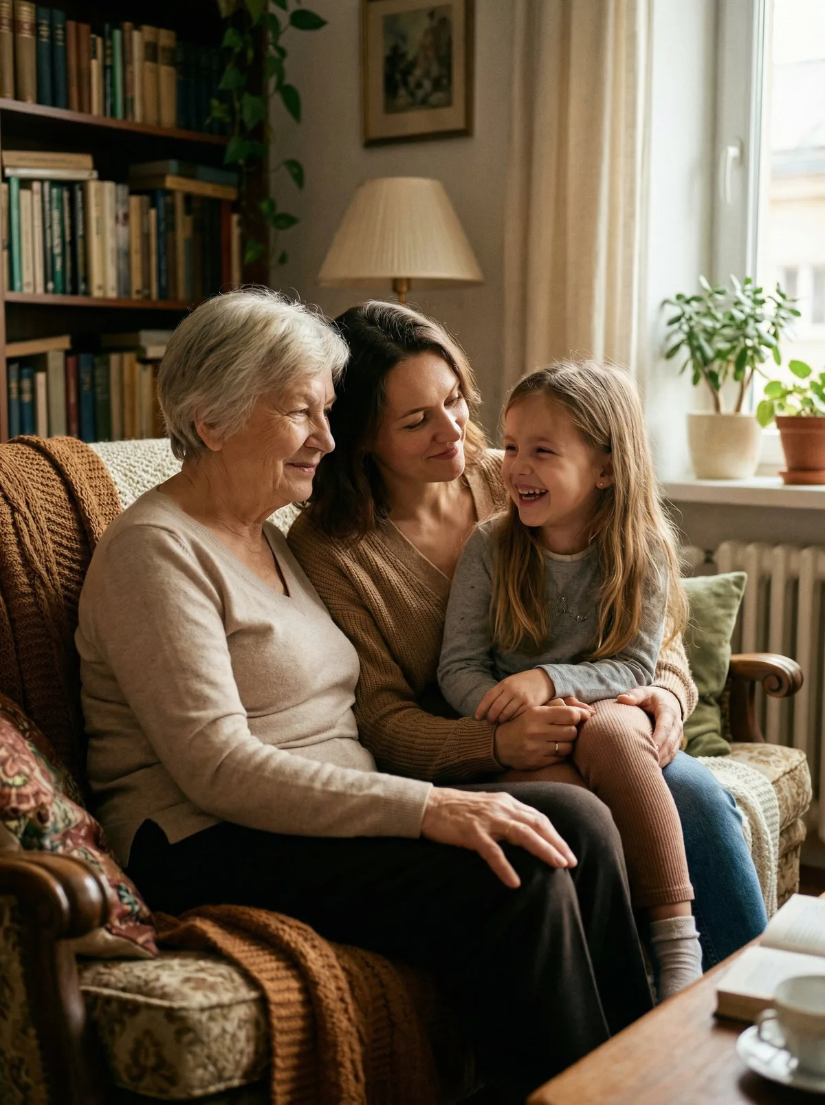 Семейный портрет трех поколений: бабушка