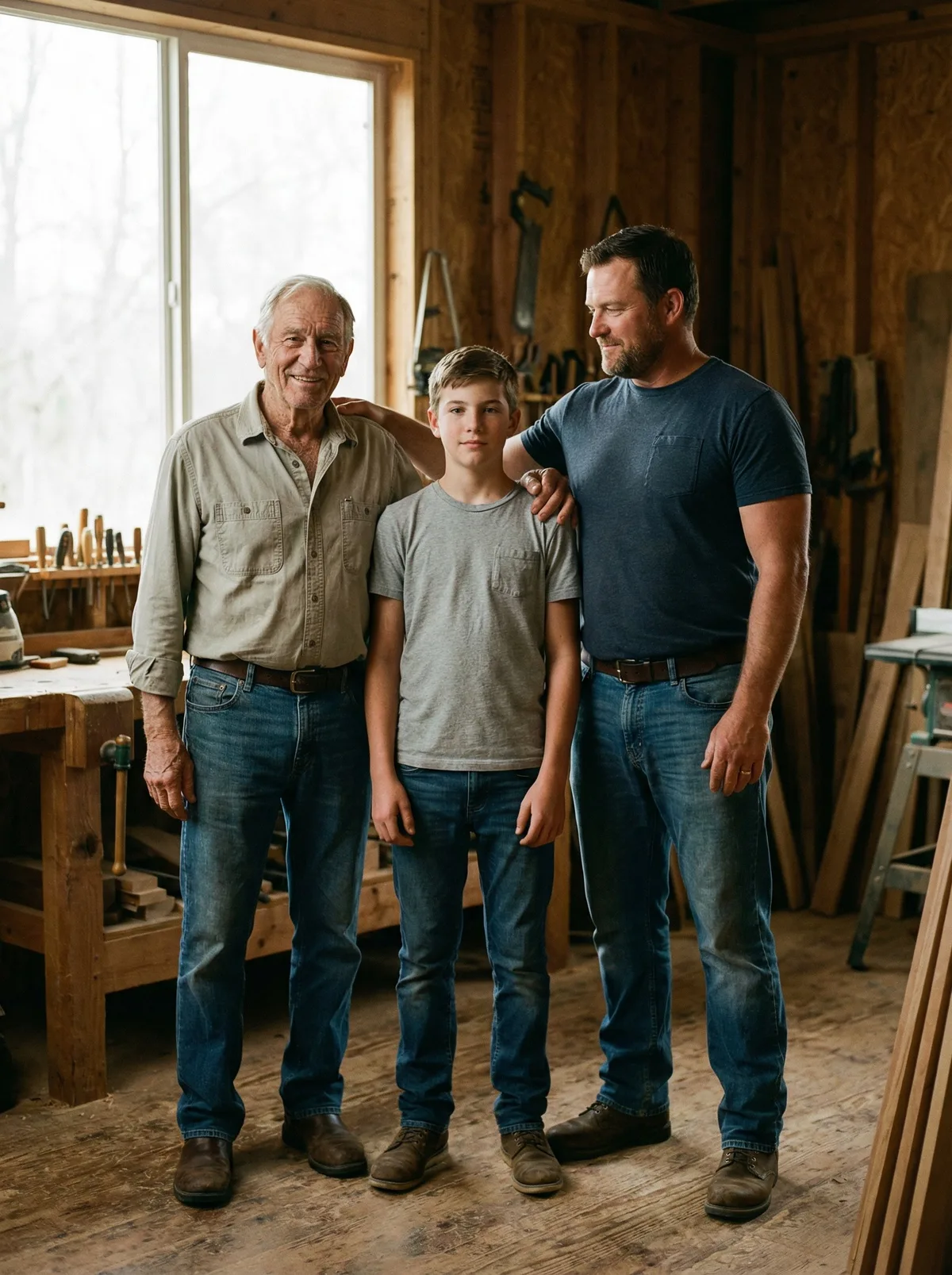 Мужчины разных поколений: дед