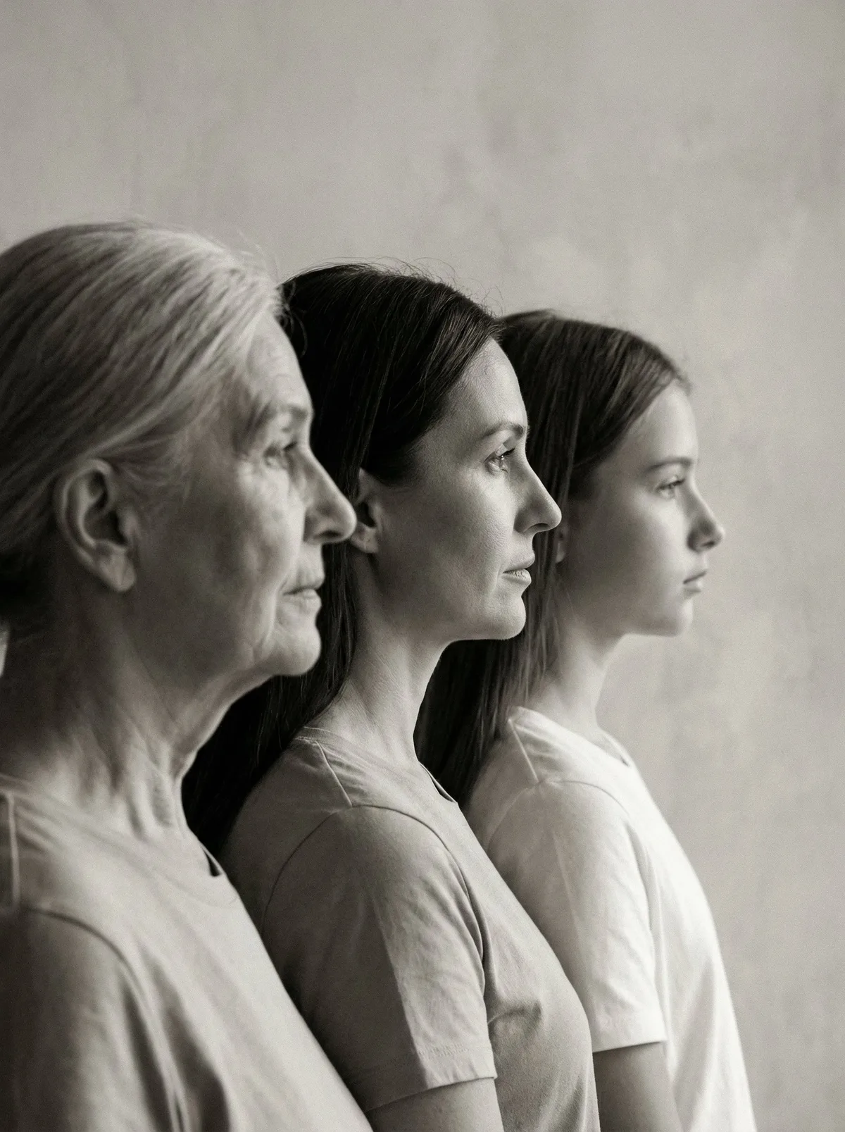 Портрет трех поколений в профиль