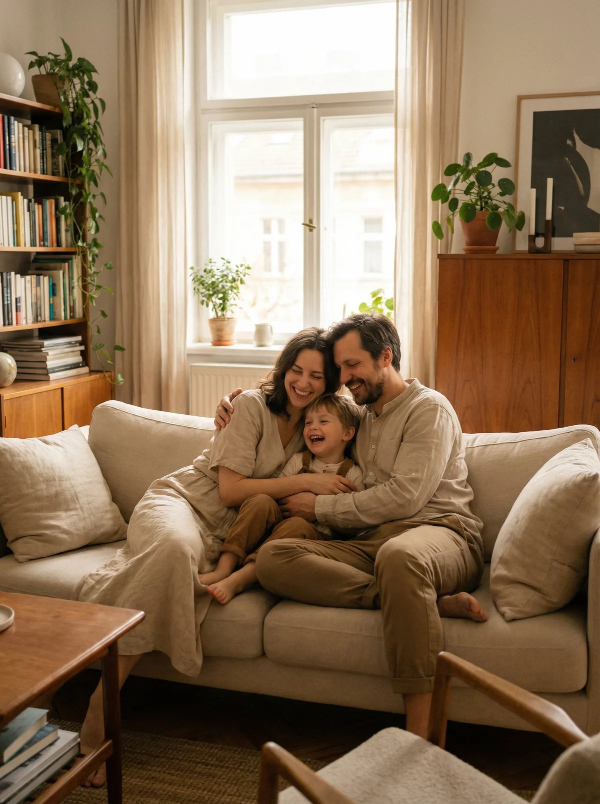 Счастливая семья из трех человек