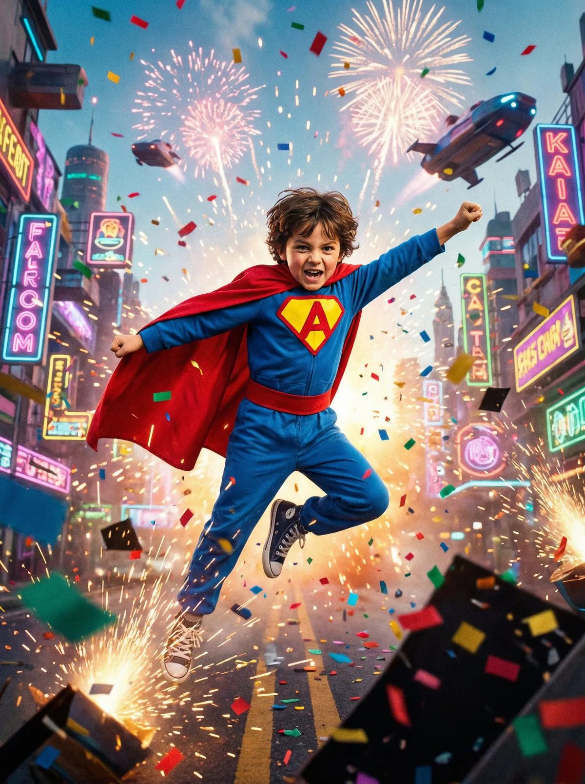 Ребенок в костюме супергероя